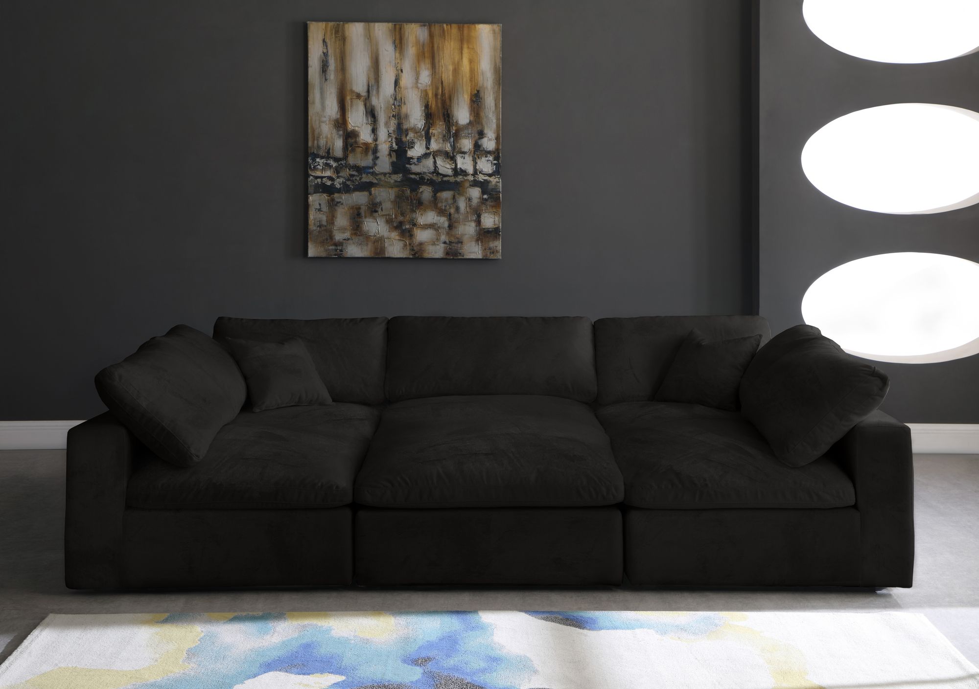 Cozy 119" 6-Piece Velvet Comfort Modular Sectional