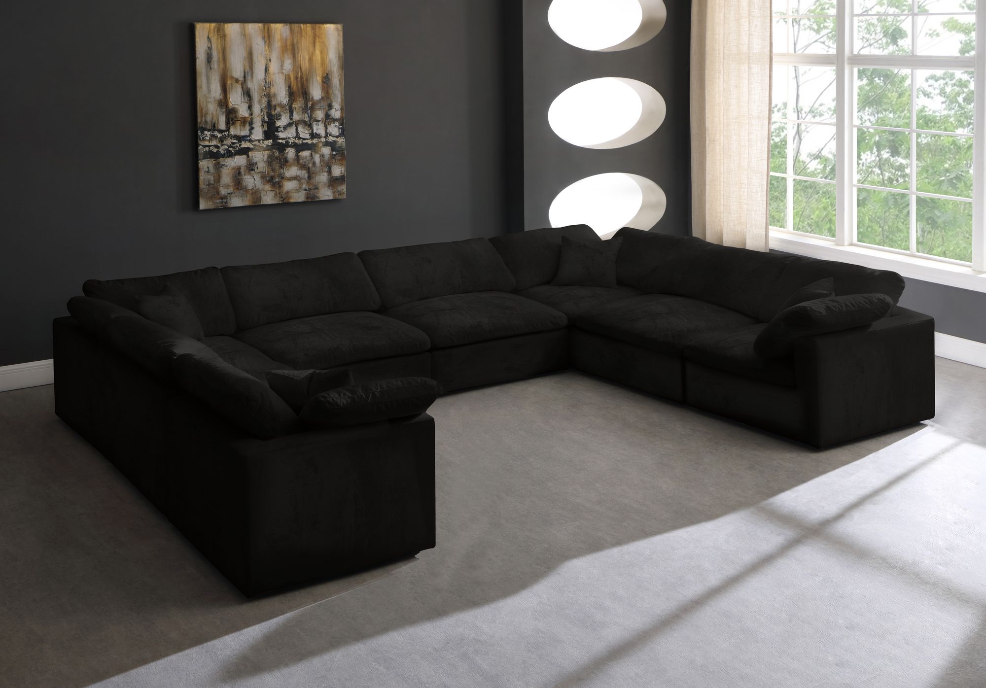 Cozy 158" 8-Piece Velvet Comfort Modular Sectional