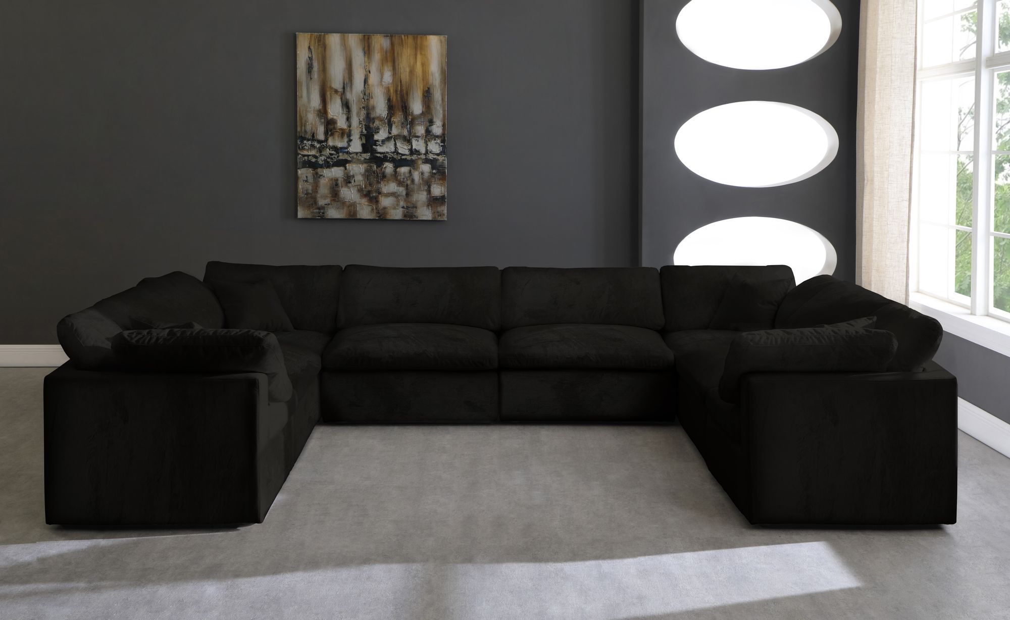 Cozy 158" 8-Piece Velvet Comfort Modular Sectional