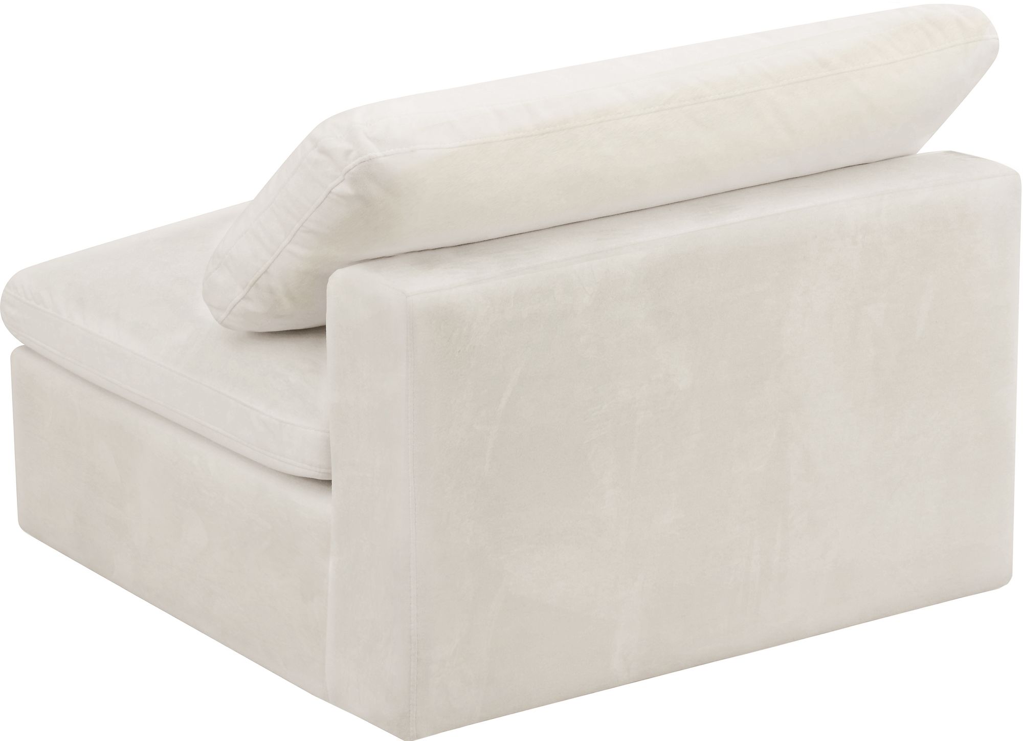 Cozy Velvet Modular Fiber Filled Comfort Overstuffed Armless Chair