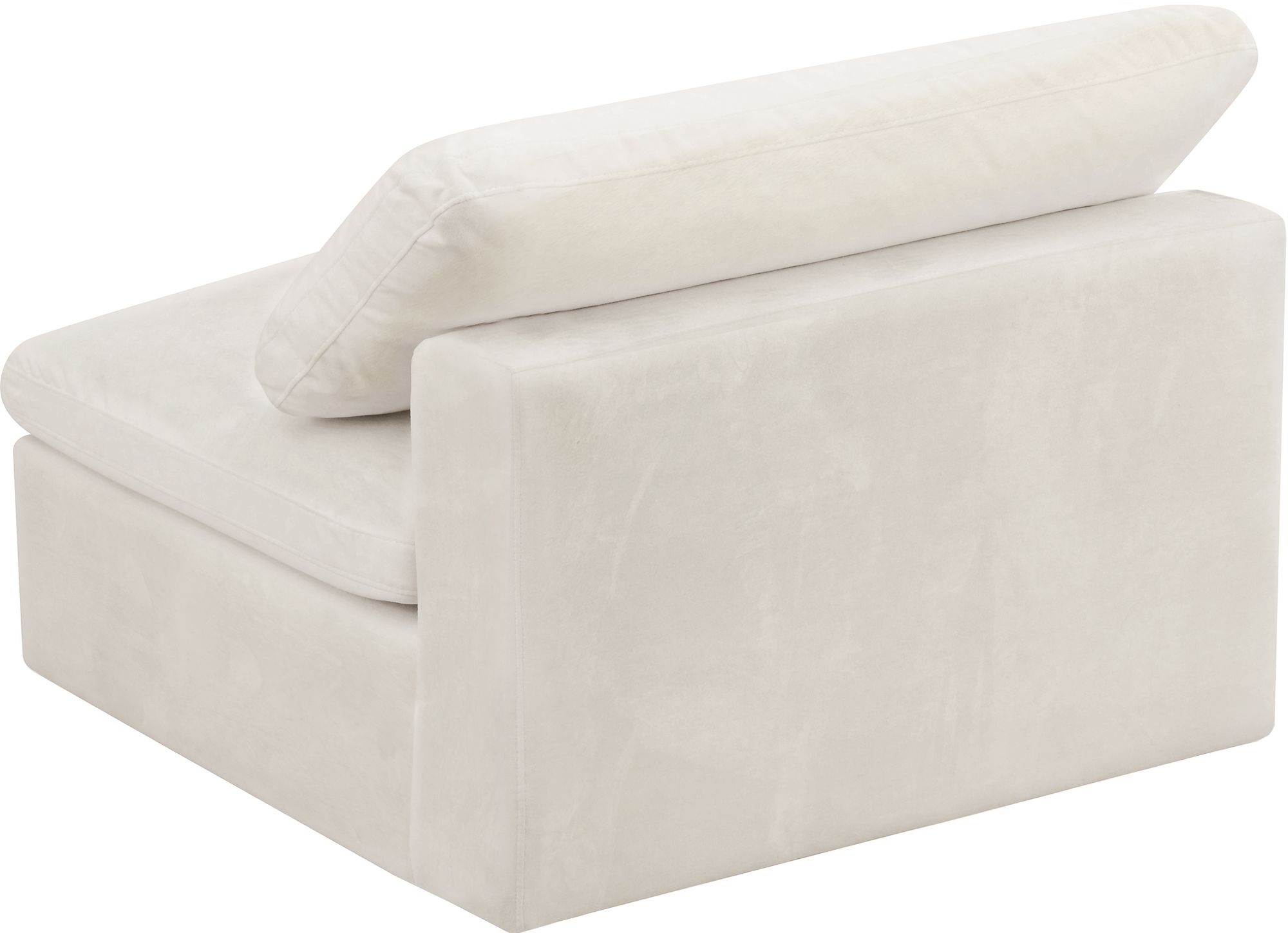 Cozy Velvet Modular Fiber Filled Comfort Overstuffed Armless Chair