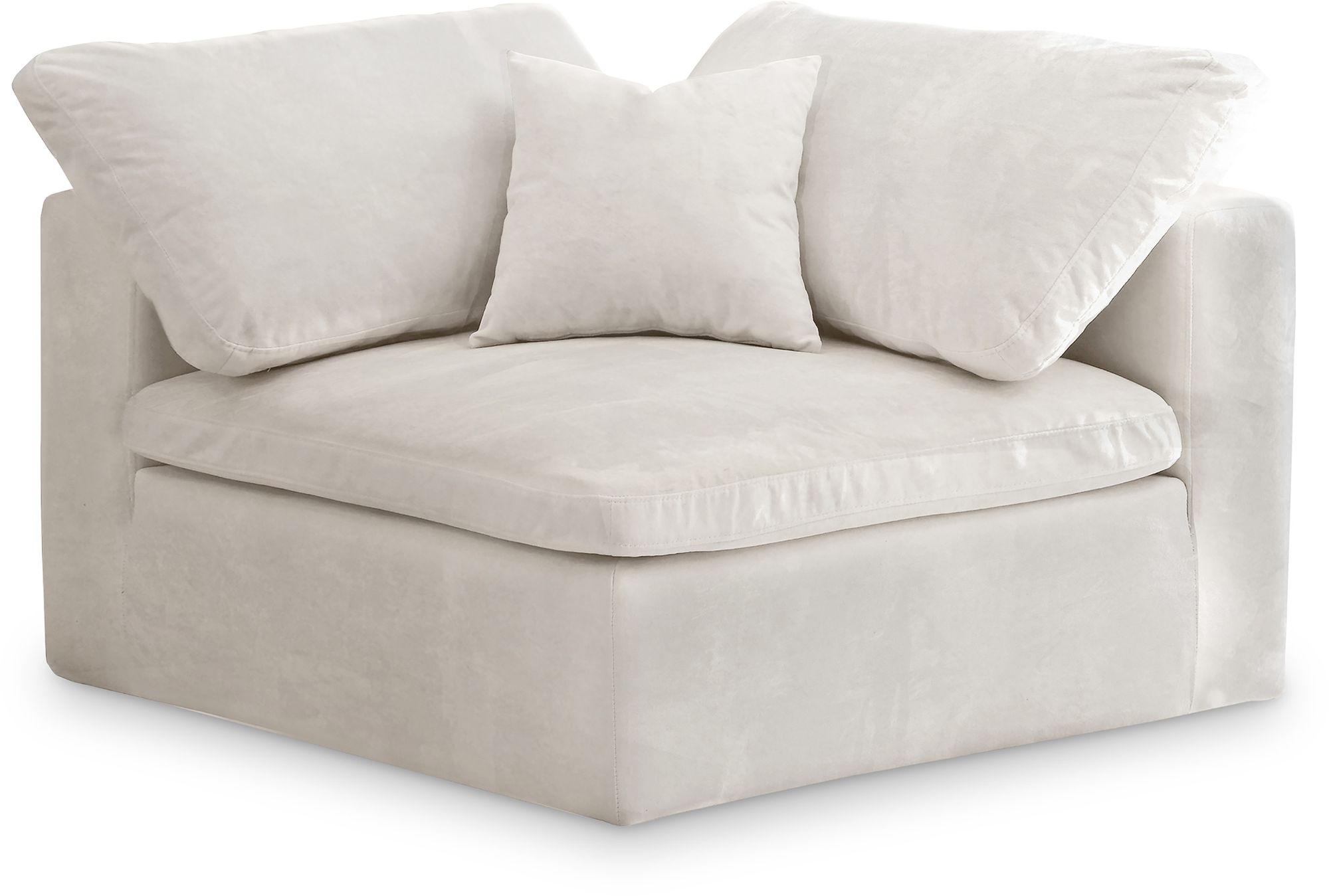 Cozy Velvet Modular Fiber Filled Comfort Overstuffed Corner Chair
