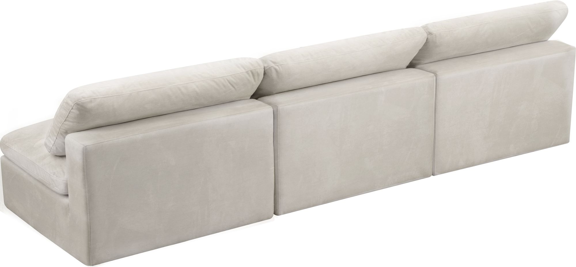 Cozy 117" Armless Velvet Comfort Modular Sofa