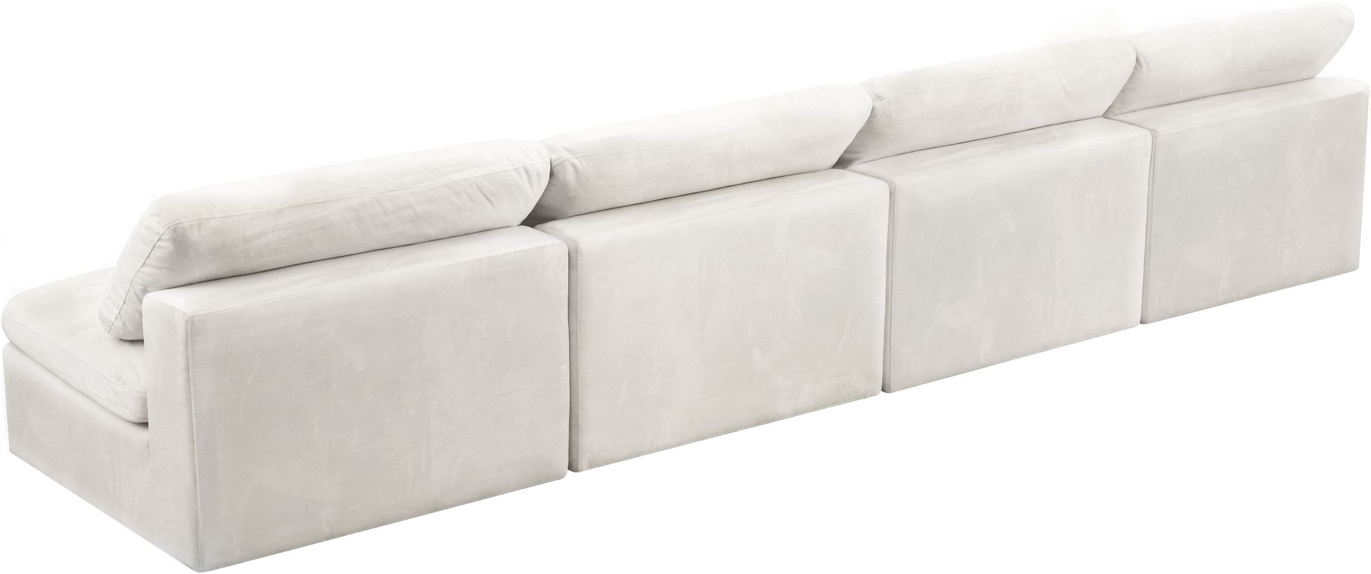 Cozy 156" Armless Velvet Comfort Modular Sofa