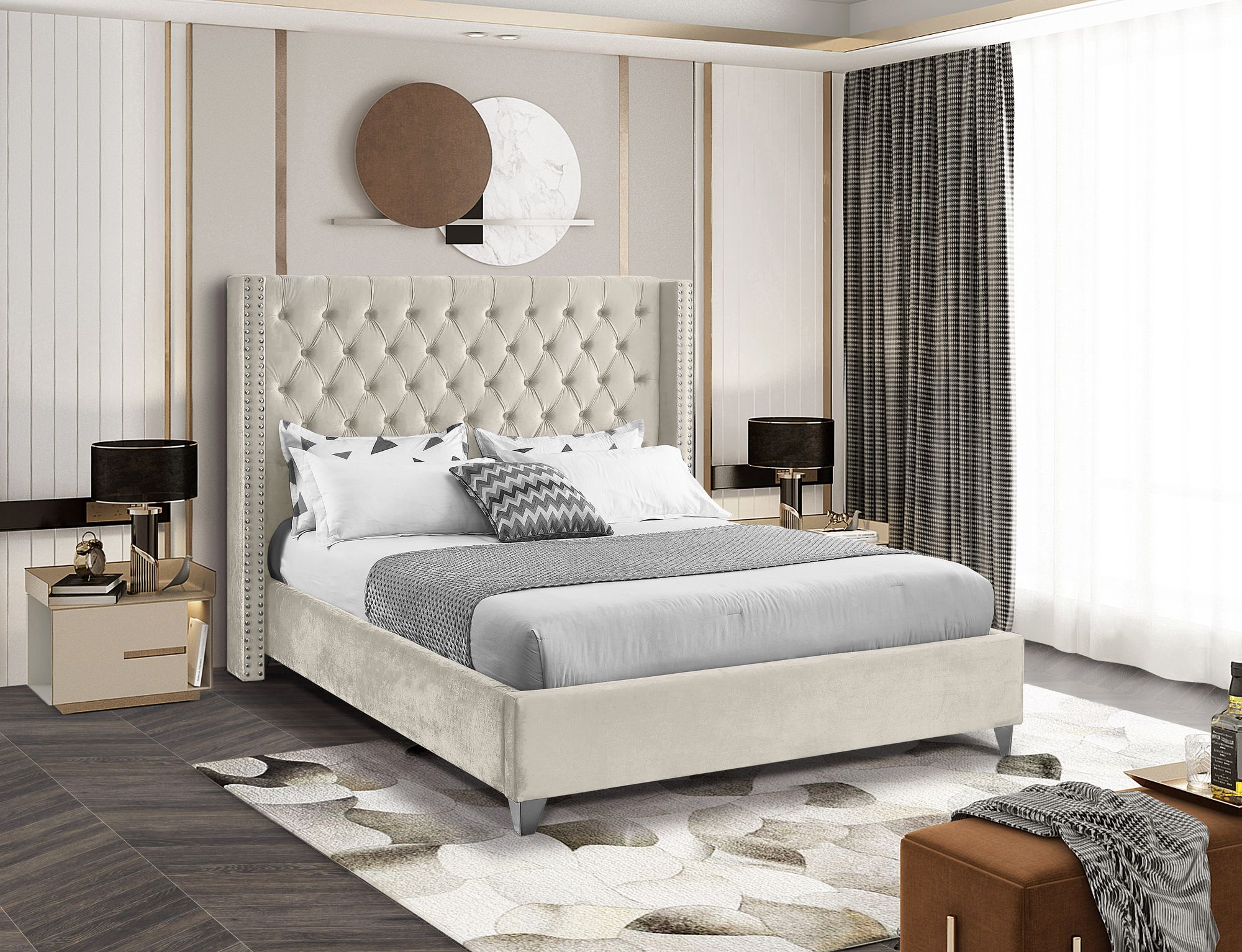 Aiden Velvet Full Size Bed