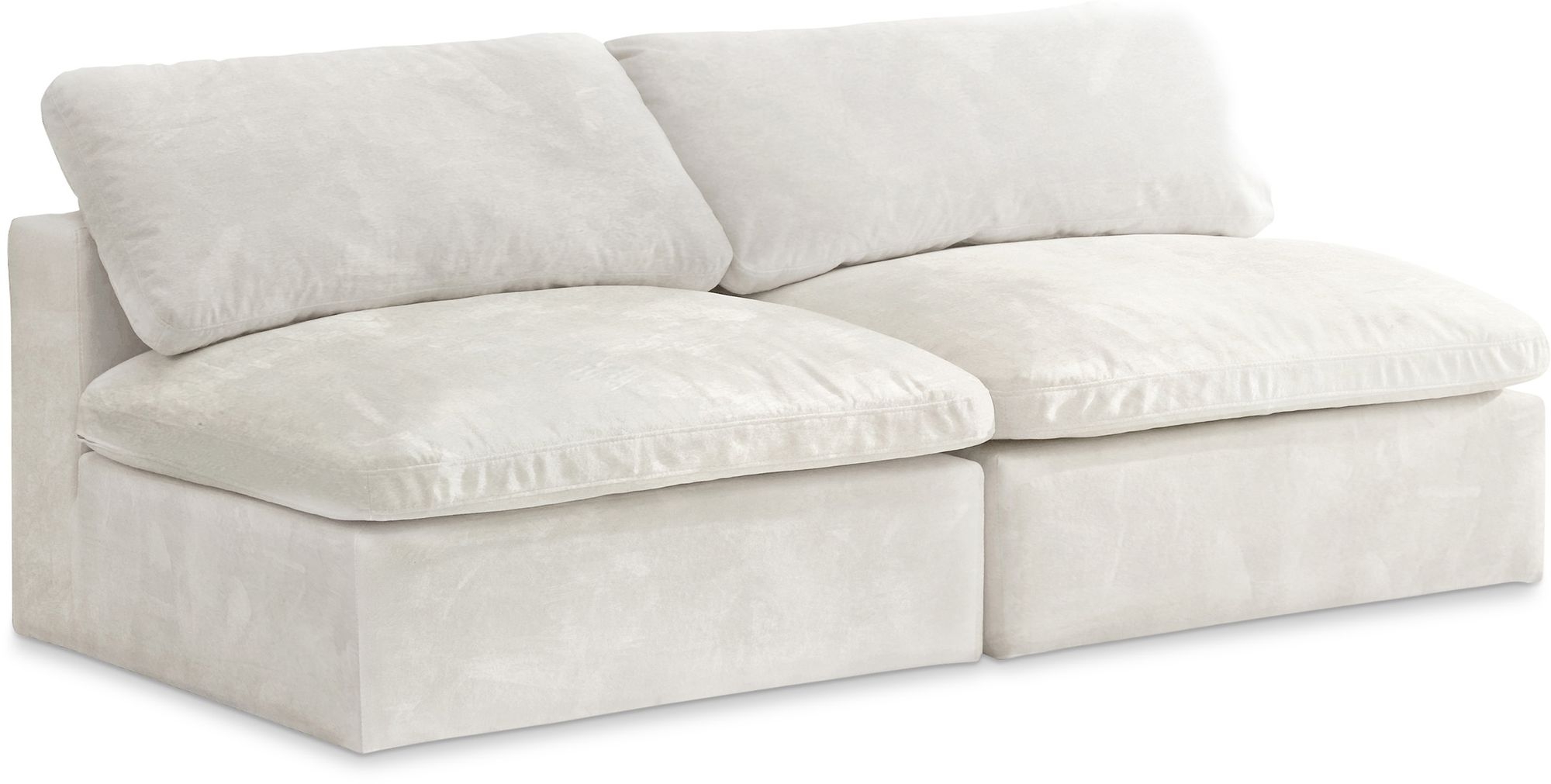 Cozy 78" Armless Velvet Comfort Modular Sofa