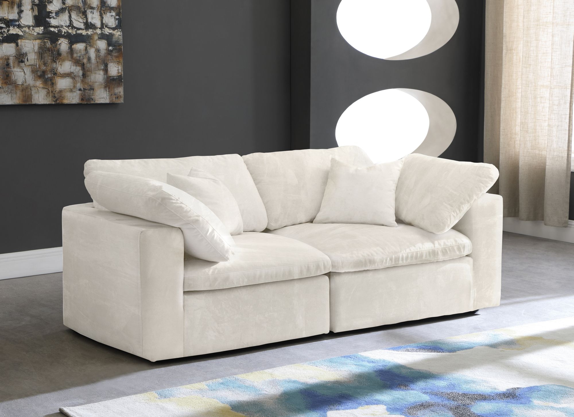 Cozy 80" Velvet Comfort Modular Sofa