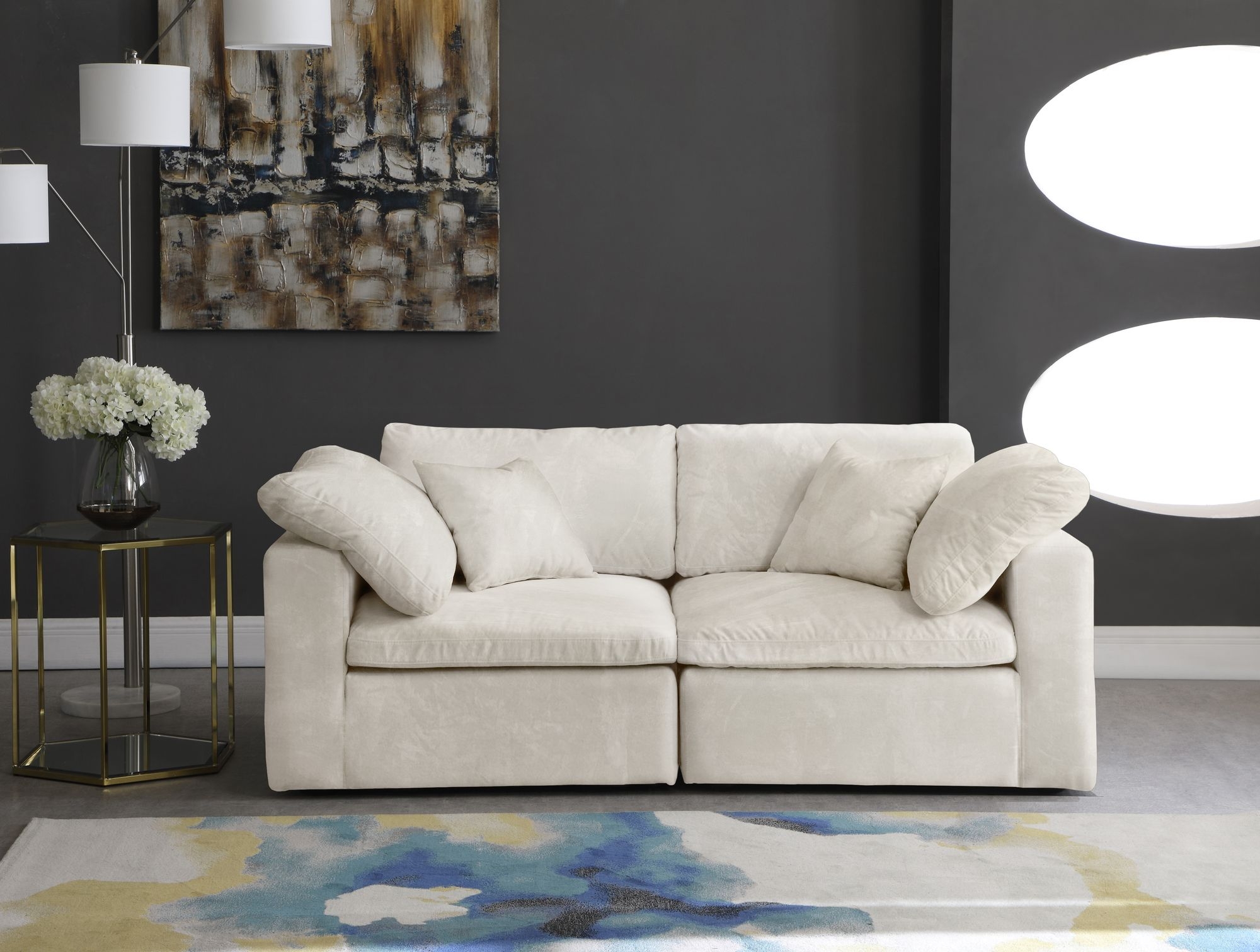 Cozy 80" Velvet Comfort Modular Sofa