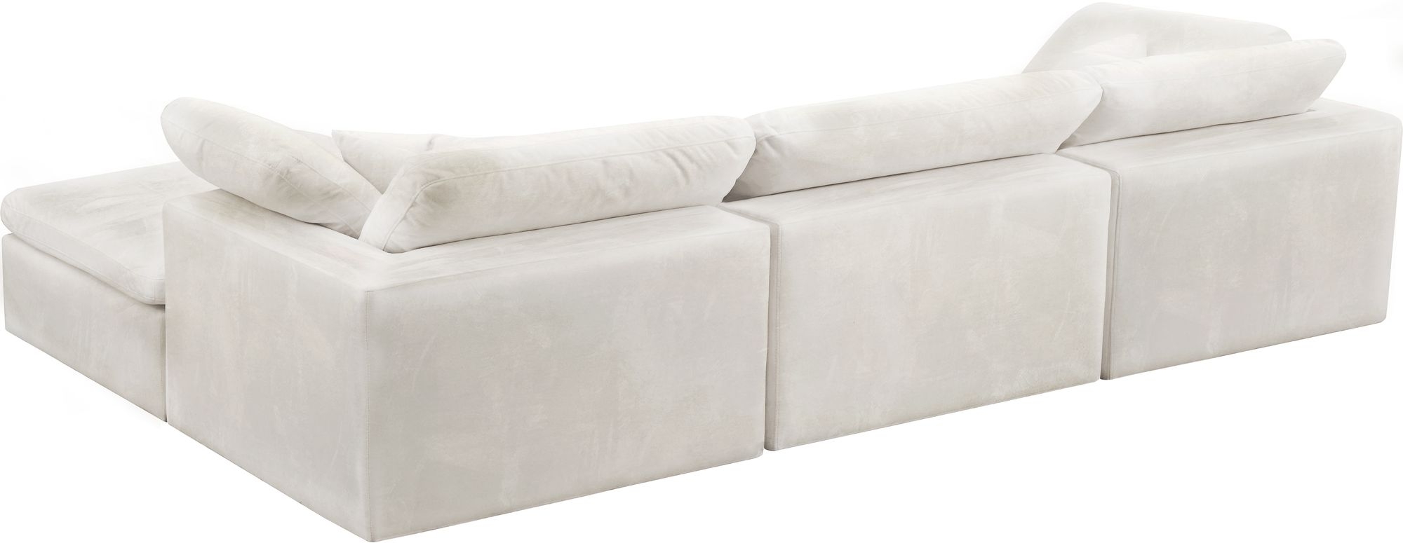 Cozy 119" 4-Piece Velvet Comfort Modular Sectional