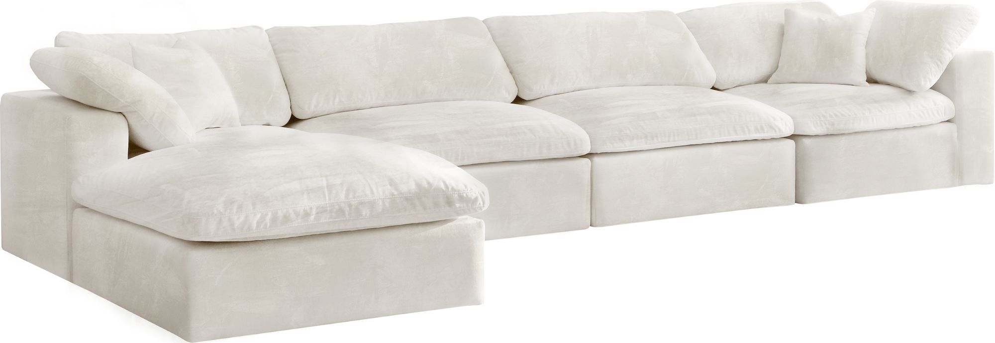 Cozy 158" 5-Piece Velvet Comfort Modular Sectional