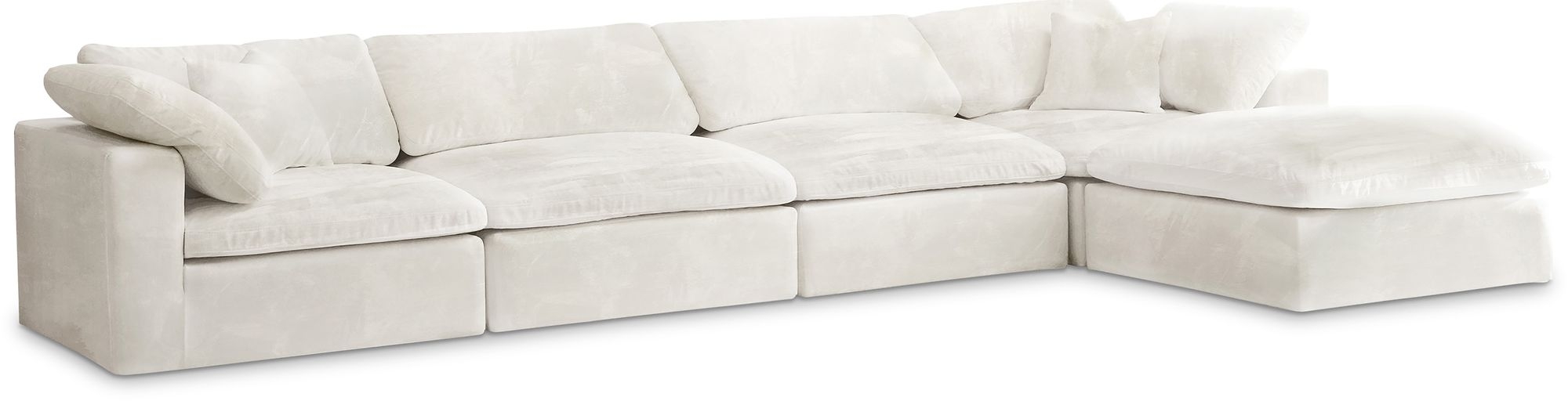 Cozy 158" 5-Piece Velvet Comfort Modular Sectional