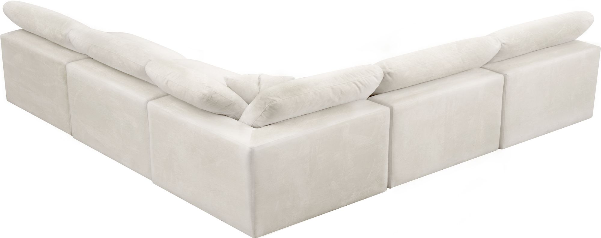 Cozy 118" 5-Piece Velvet Comfort Modular Armless Sectional