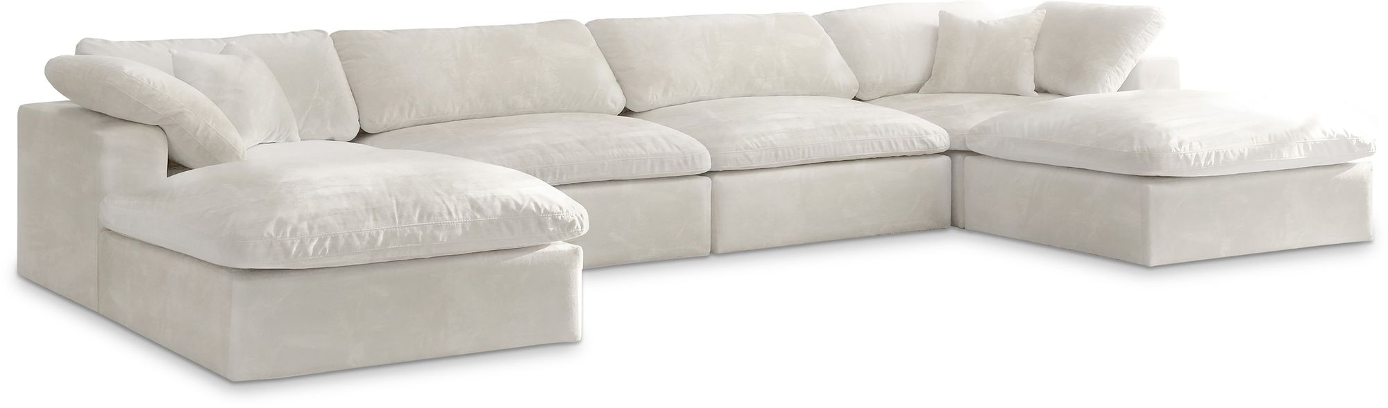 Cozy 158" 6-Piece Velvet Comfort Modular U-Shape Sectional