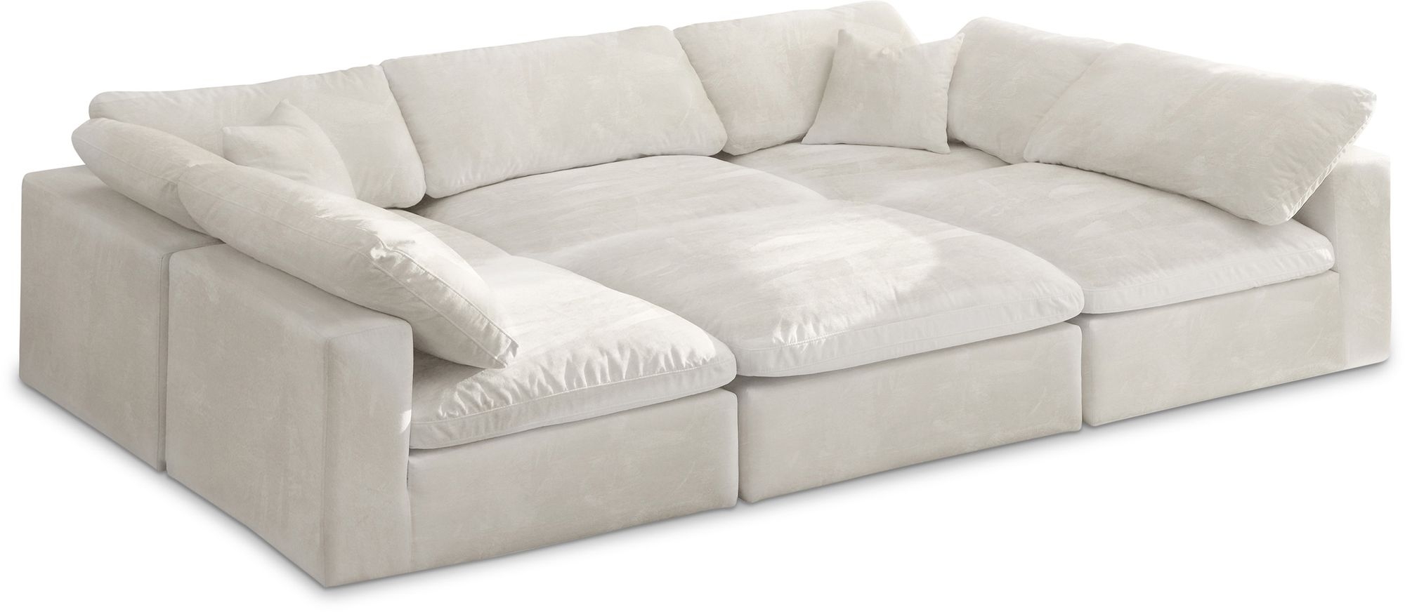 Cozy 119" 6-Piece Velvet Comfort Modular Sectional