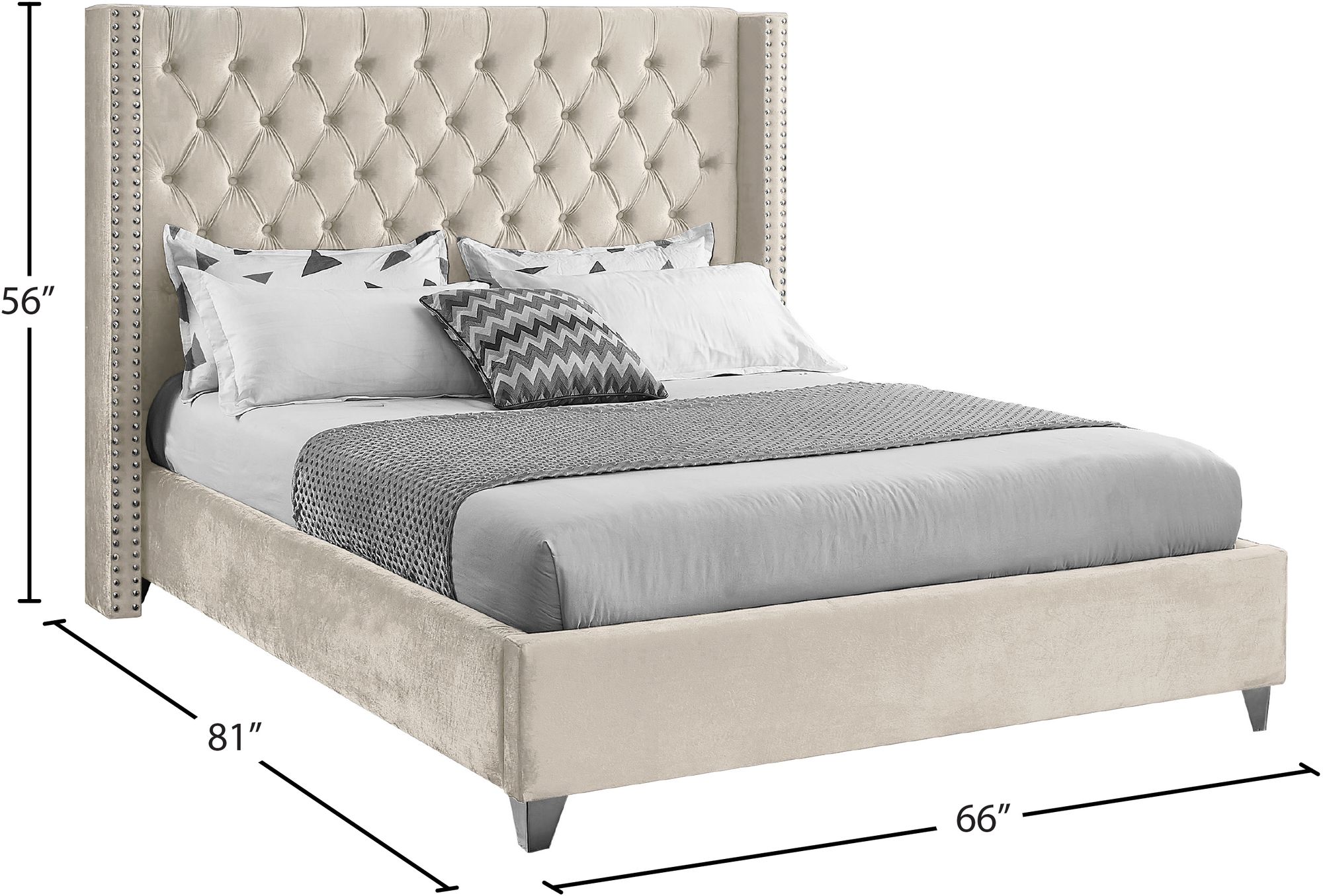 Aiden Velvet Full Size Bed