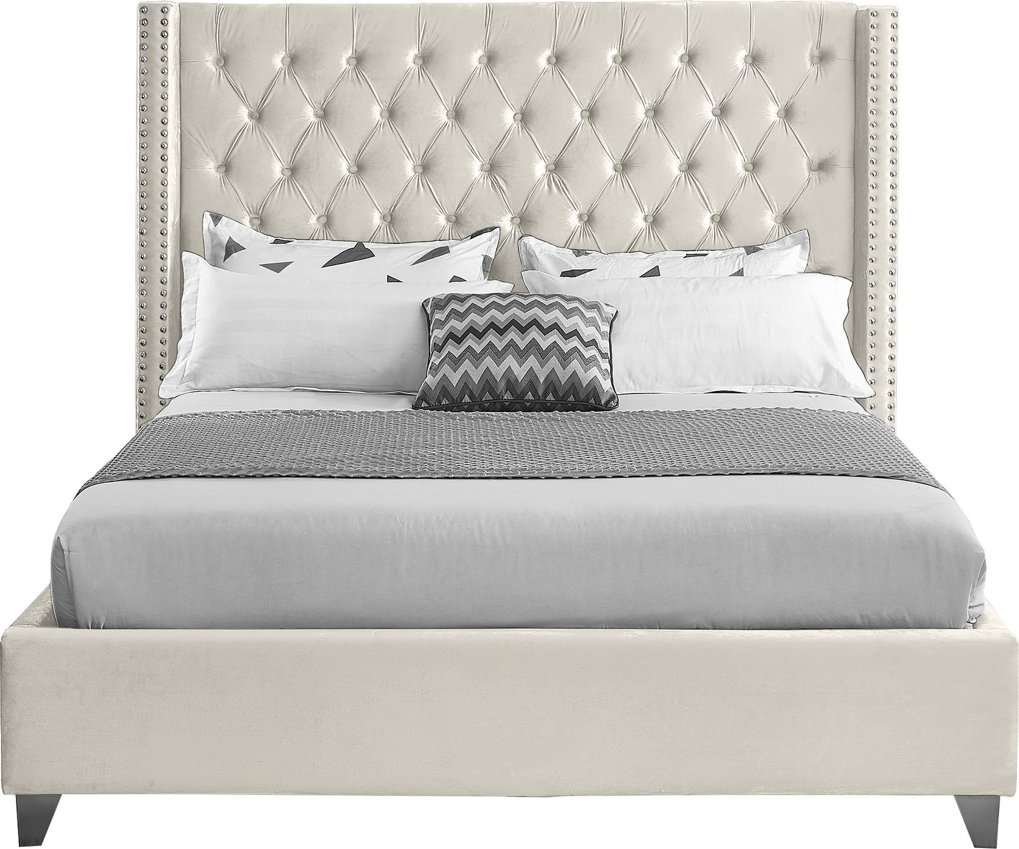 Aiden Velvet King Size Bed