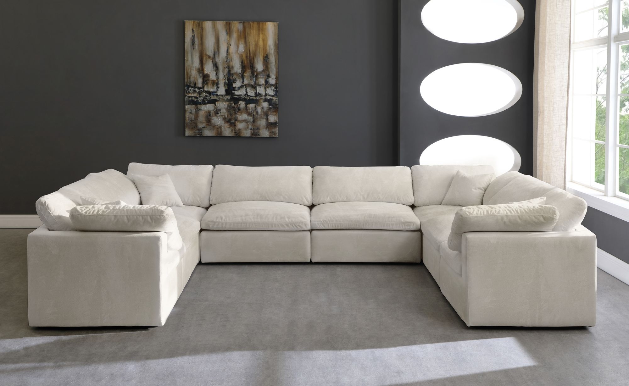 Cozy 158" 8-Piece Velvet Comfort Modular Sectional