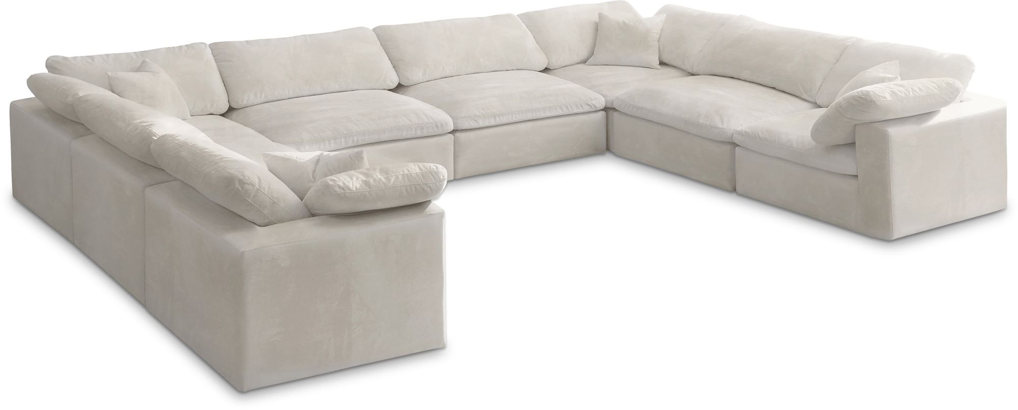 Cozy 158" 8-Piece Velvet Comfort Modular Sectional