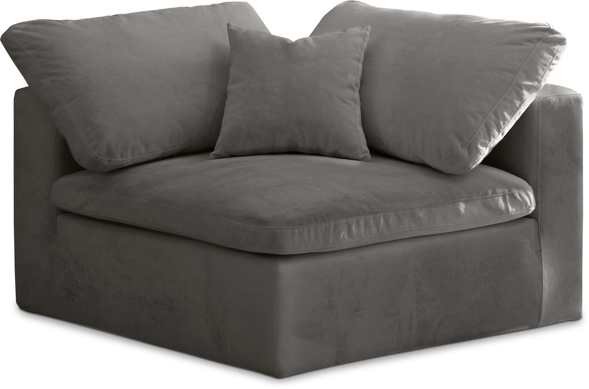 Cozy Velvet Modular Fiber Filled Comfort Overstuffed Corner Chair