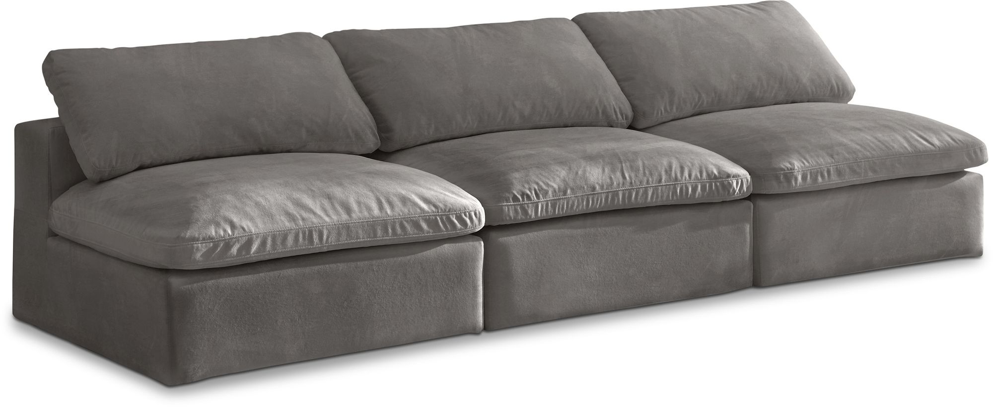 Cozy 117" Armless Velvet Comfort Modular Sofa