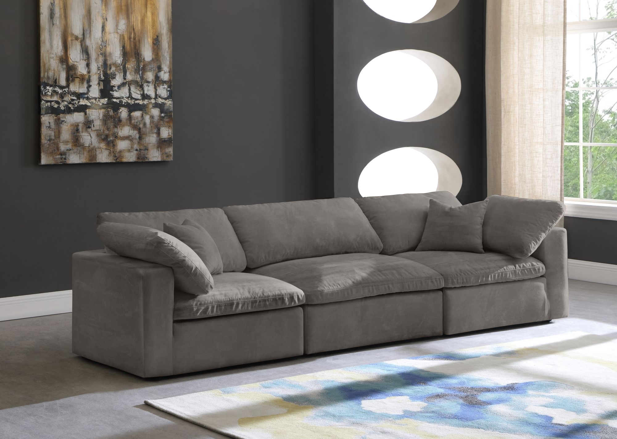 Cozy 119" Velvet Comfort Modular Sofa