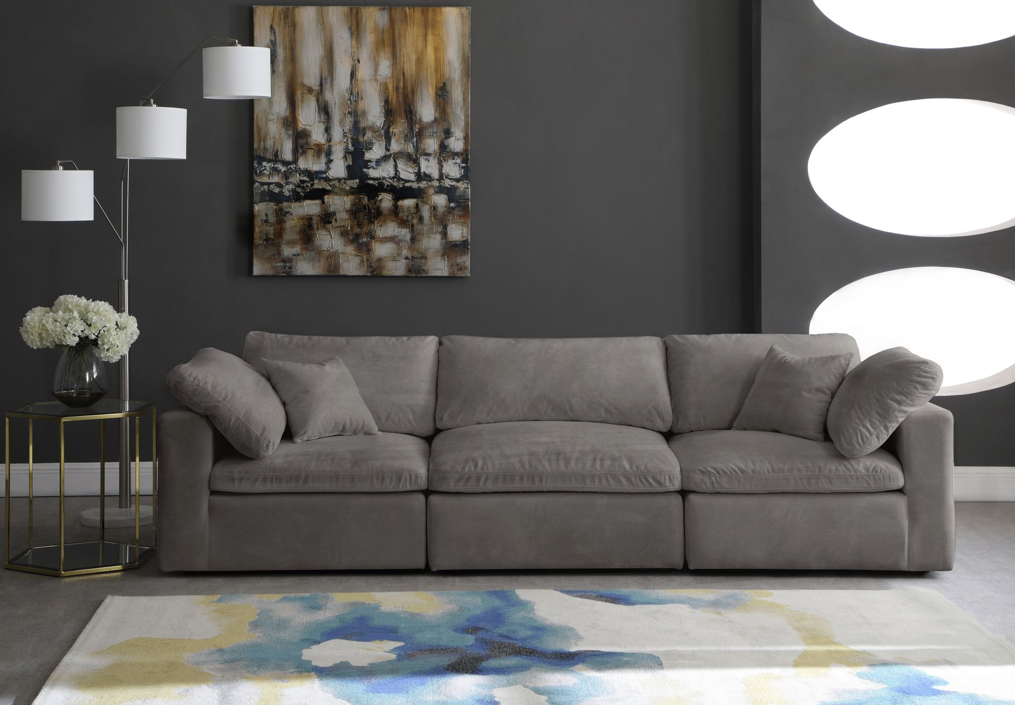 Cozy 119" Velvet Comfort Modular Sofa