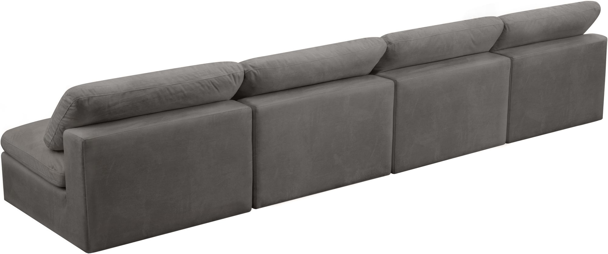 Cozy 156" Armless Velvet Comfort Modular Sofa