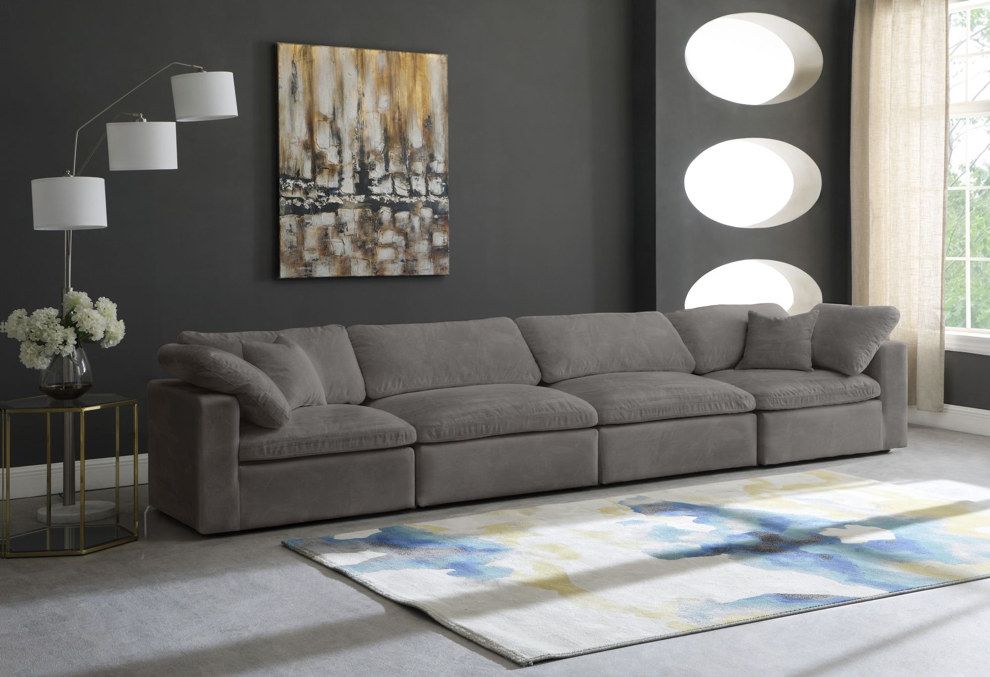 Cozy 158" Velvet Comfort Modular Sofa
