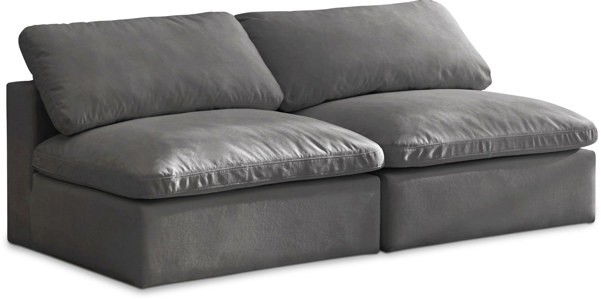 Cozy 78" Armless Velvet Comfort Modular Sofa