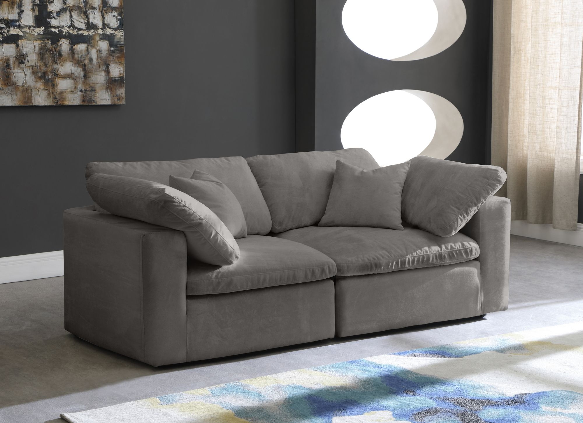 Cozy 80" Velvet Comfort Modular Sofa