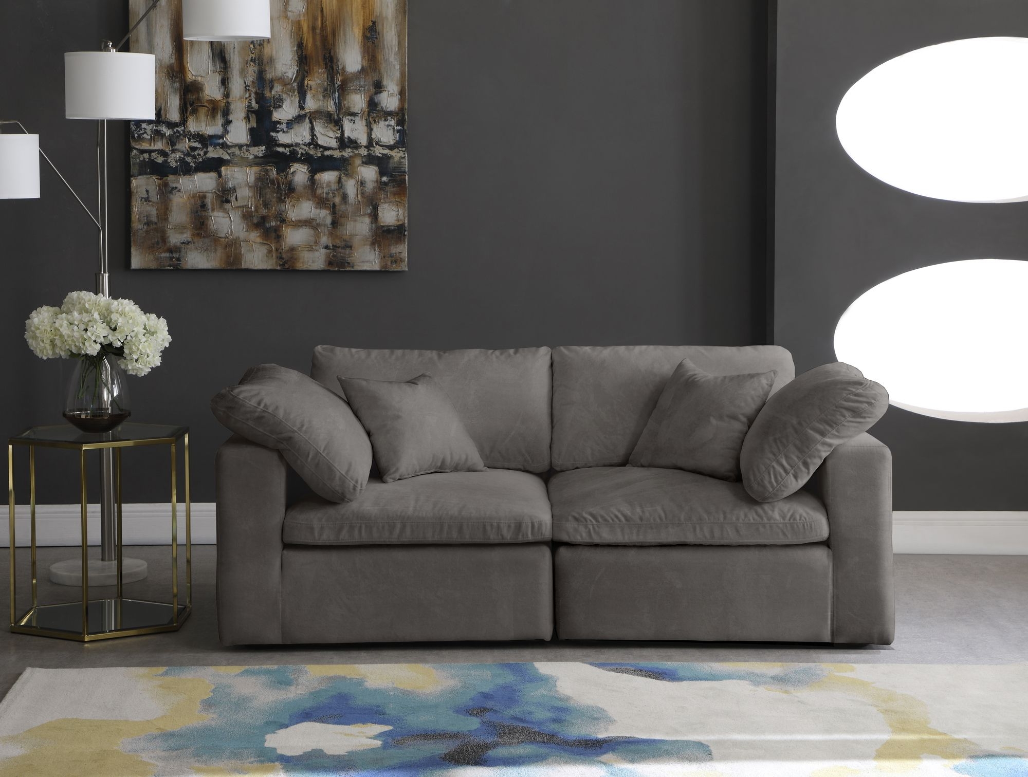 Cozy 80" Velvet Comfort Modular Sofa