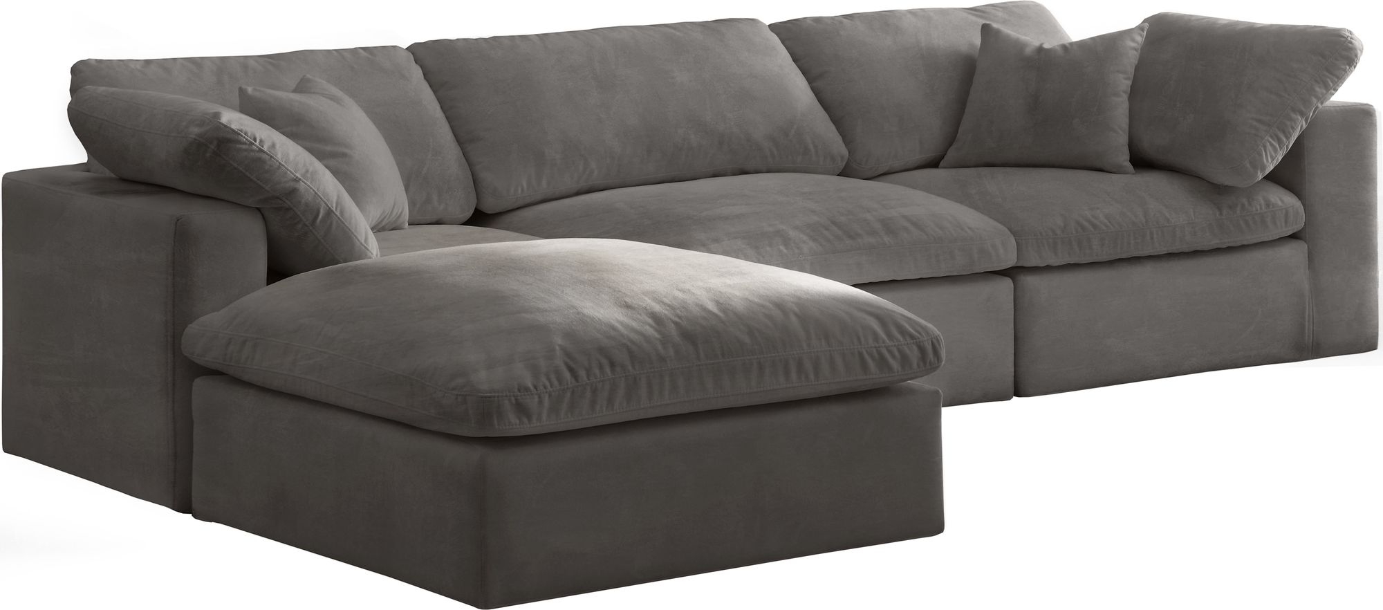 Cozy 119" 4-Piece Velvet Comfort Modular Sectional