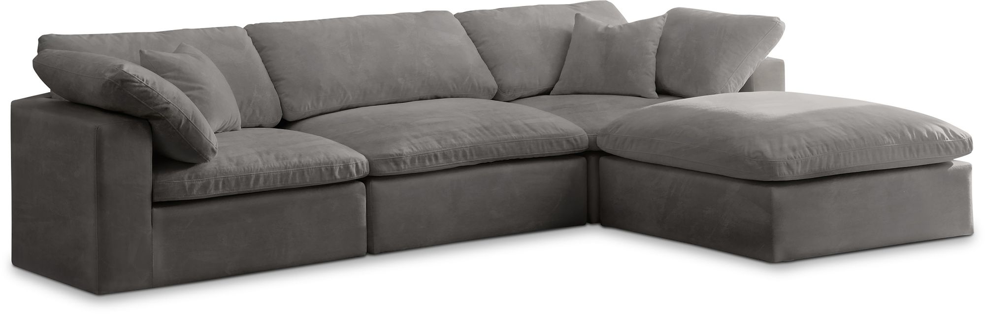 Cozy 119" 4-Piece Velvet Comfort Modular Sectional