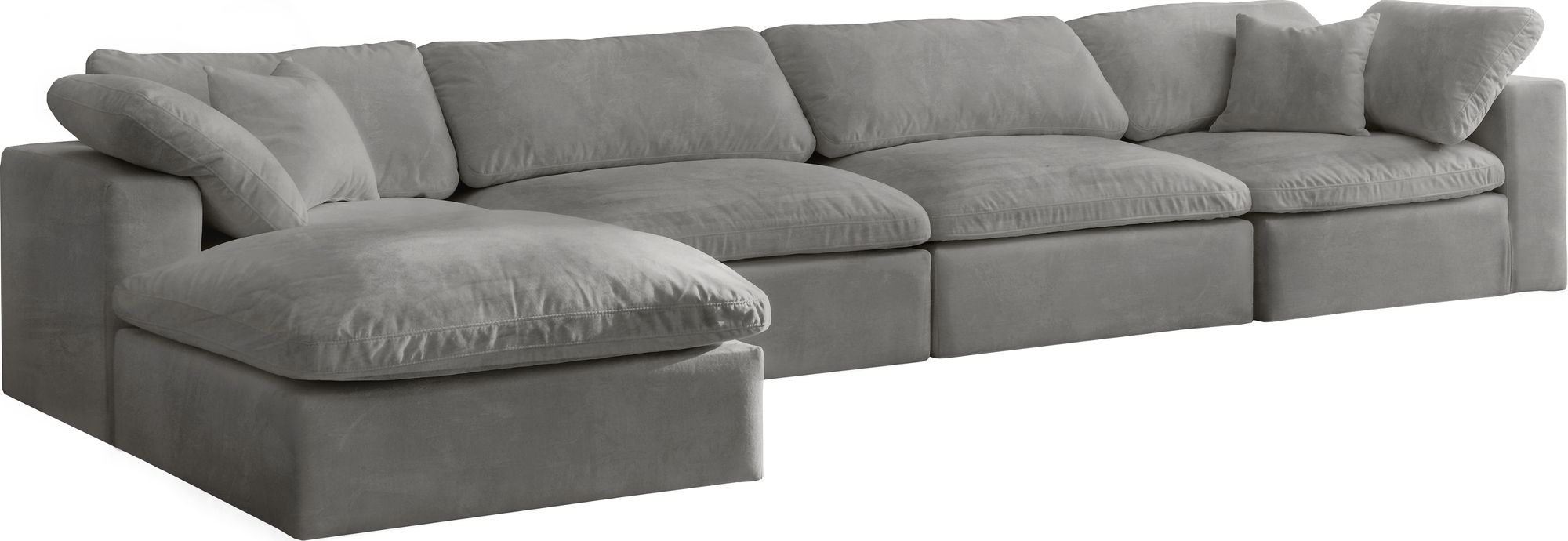 Cozy 158" 5-Piece Velvet Comfort Modular Sectional
