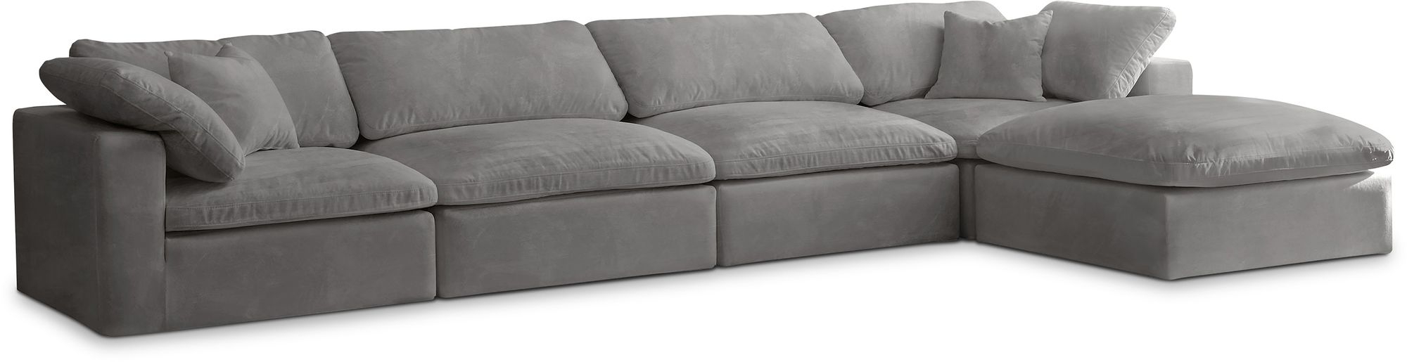 Cozy 158" 5-Piece Velvet Comfort Modular Sectional