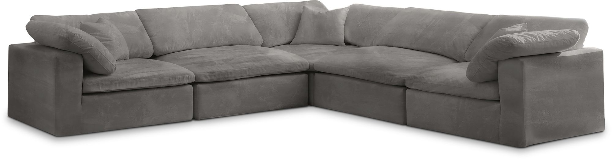 Cozy 119" 5-Piece Velvet Comfort Modular Sectional