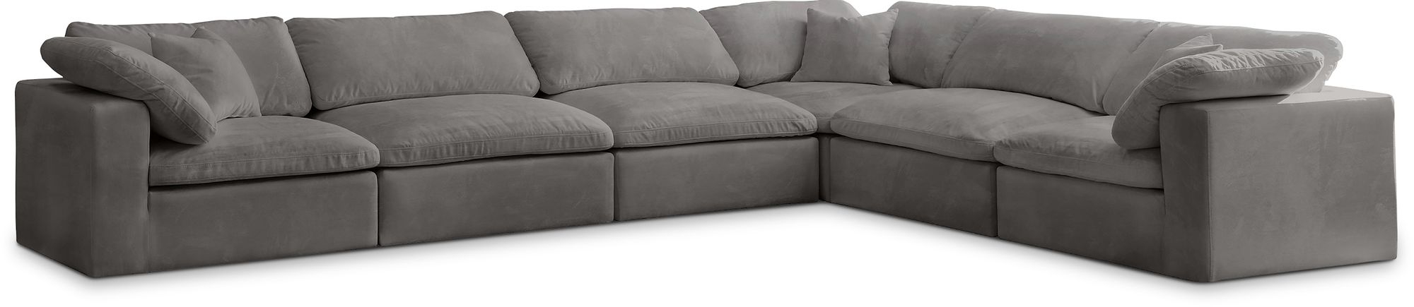 Cozy 158" 6-Piece Velvet Comfort Modular Sectional