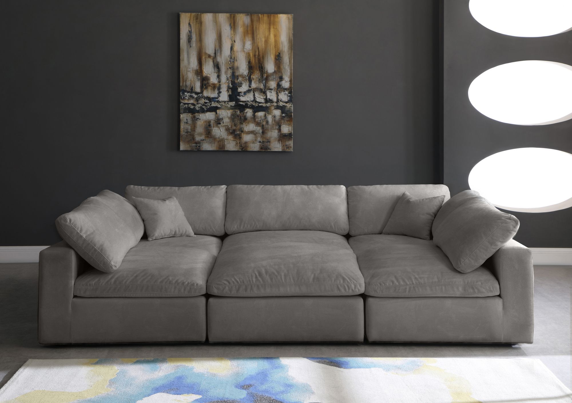 Cozy 119" 6-Piece Velvet Comfort Modular Sectional