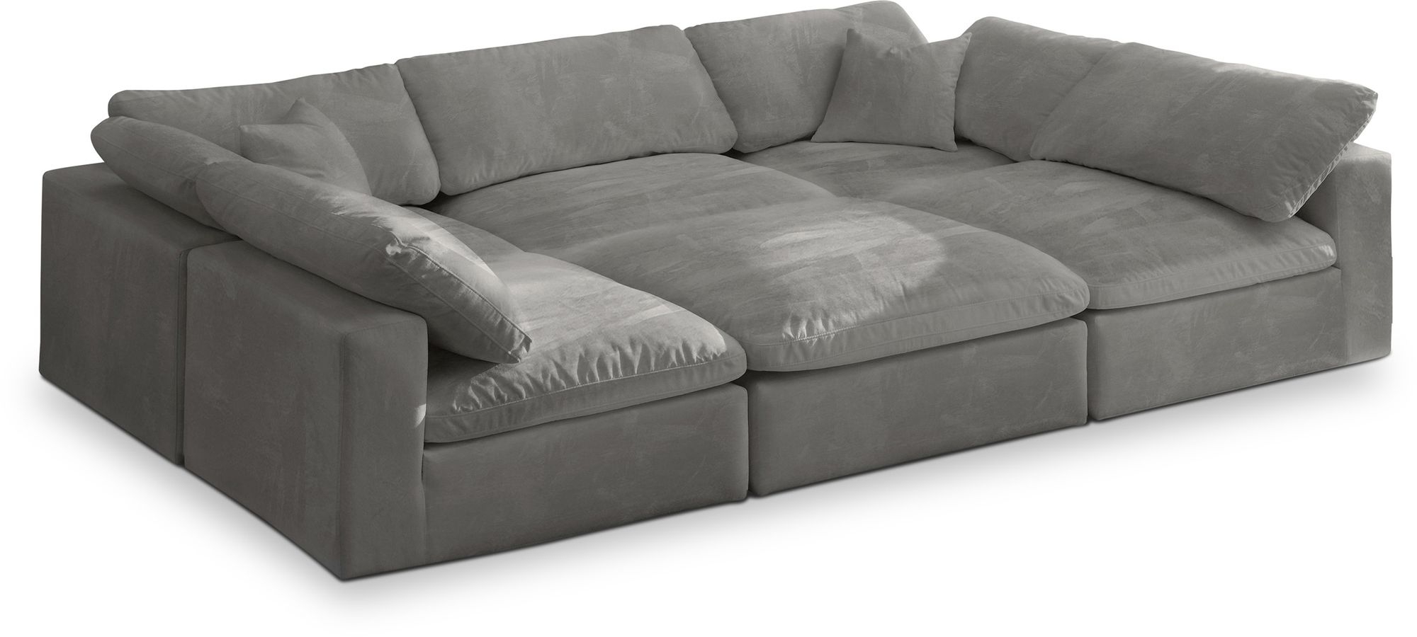 Cozy 119" 6-Piece Velvet Comfort Modular Sectional