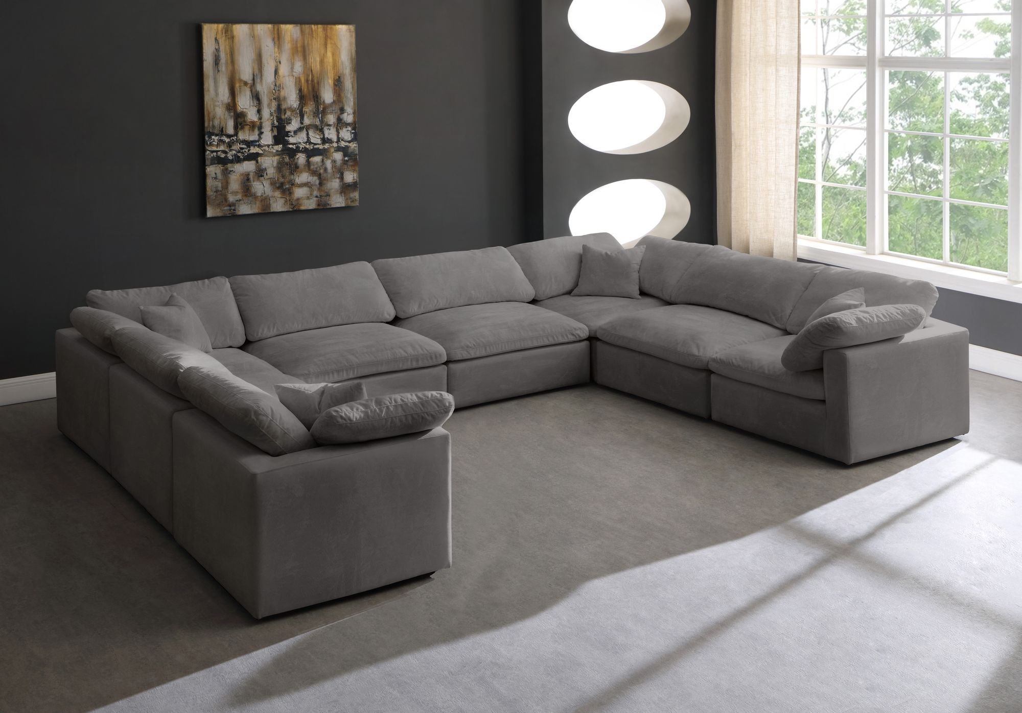 Cozy 158" 8-Piece Velvet Comfort Modular Sectional