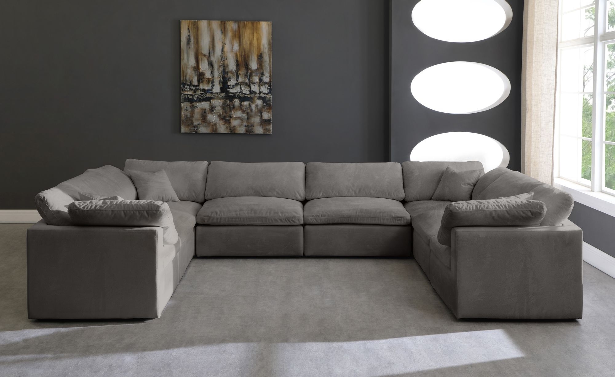 Cozy 158" 8-Piece Velvet Comfort Modular Sectional