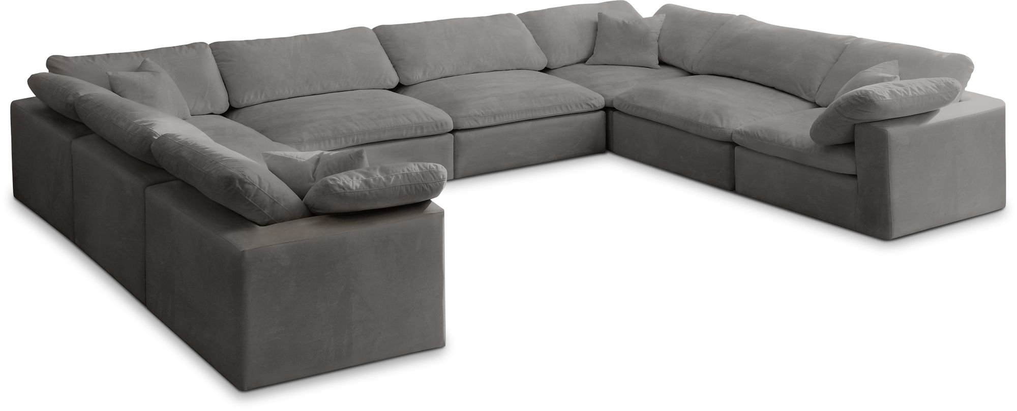 Cozy 158" 8-Piece Velvet Comfort Modular Sectional