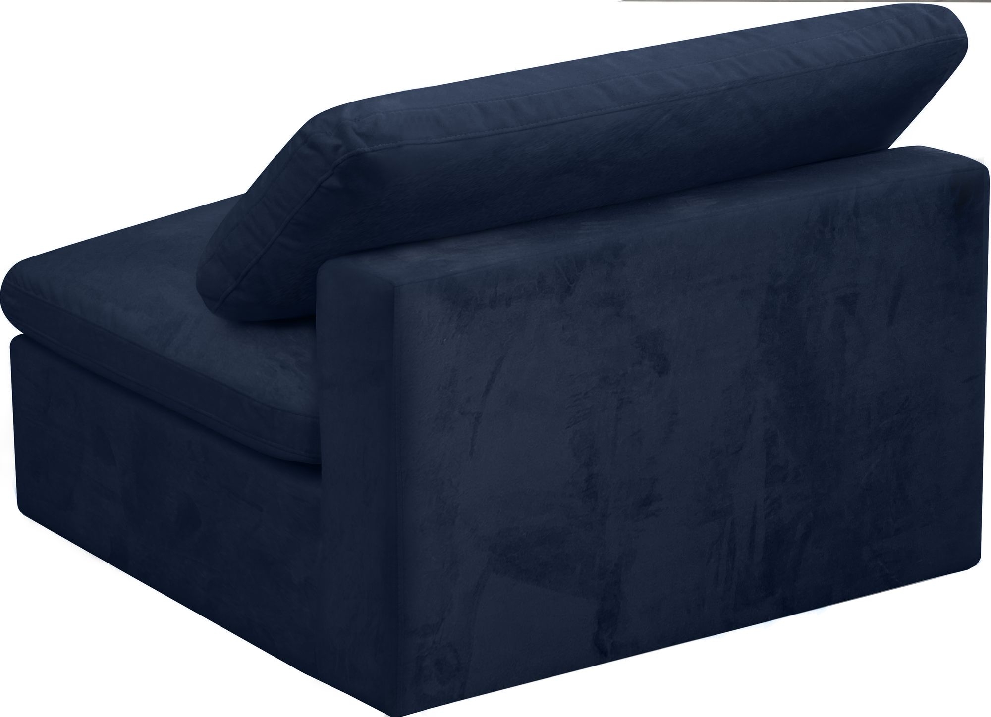 Cozy Velvet Modular Fiber Filled Comfort Overstuffed Armless Chair