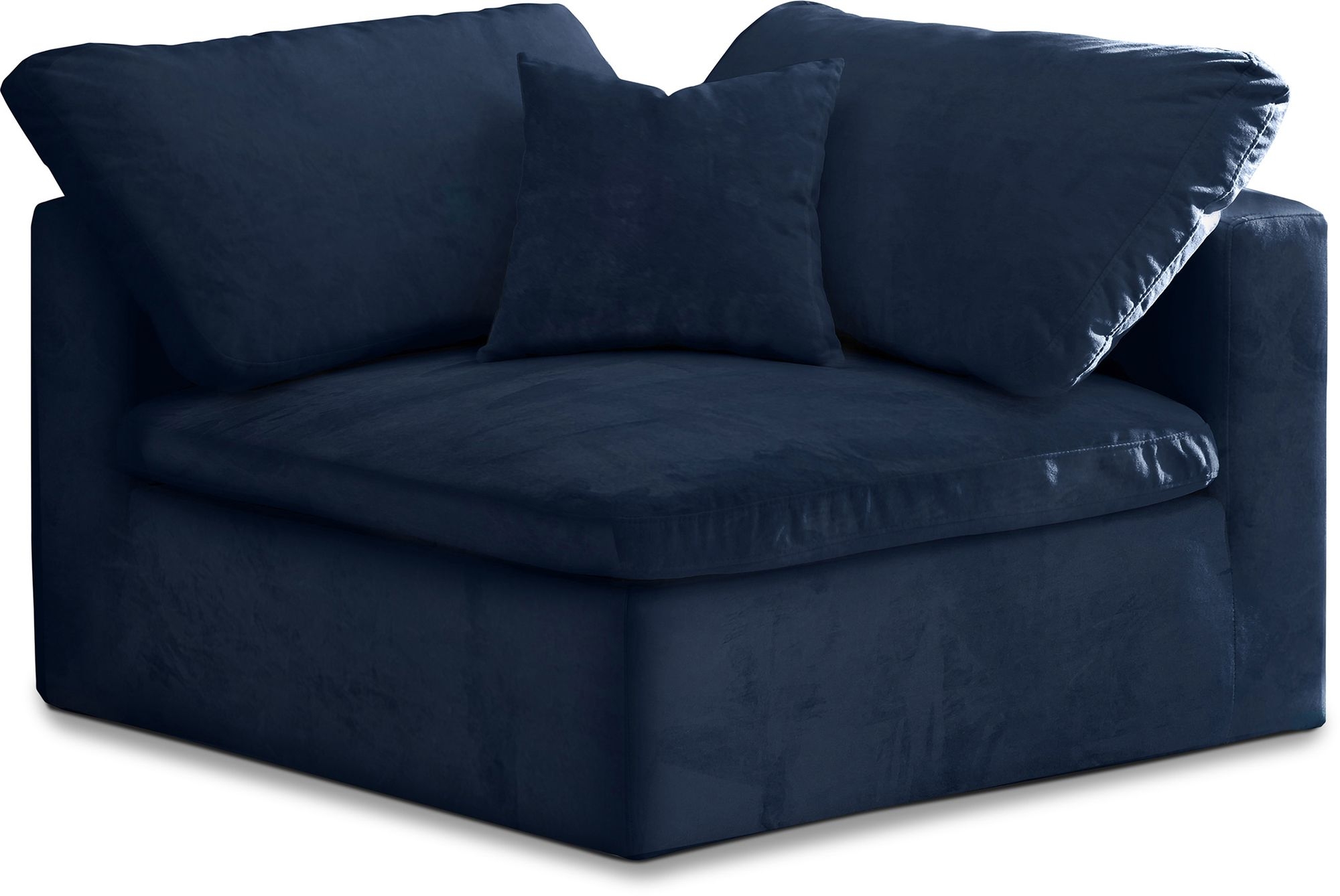 Cozy Velvet Modular Fiber Filled Comfort Overstuffed Corner Chair