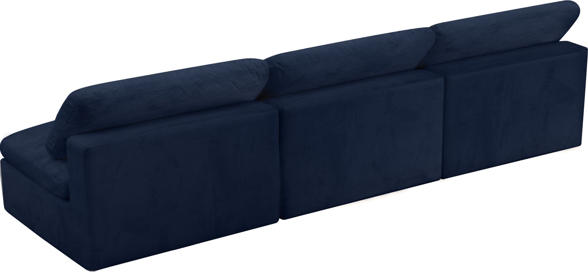 Cozy 117" Armless Velvet Comfort Modular Sofa