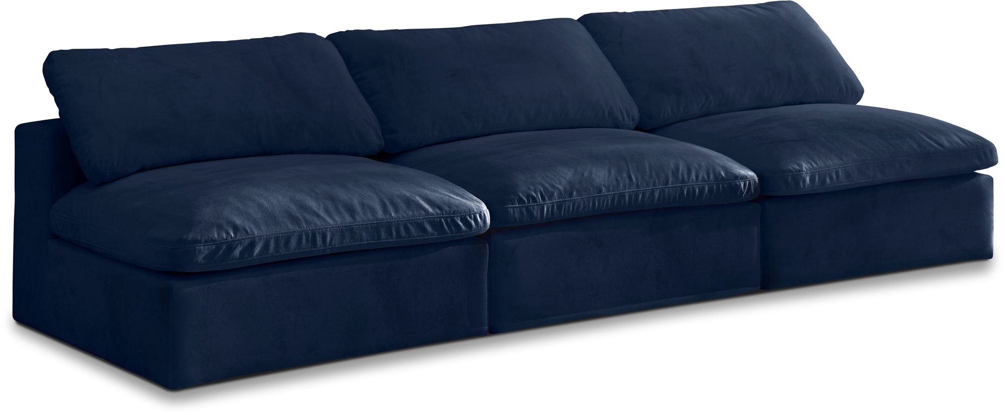 Cozy 117" Armless Velvet Comfort Modular Sofa
