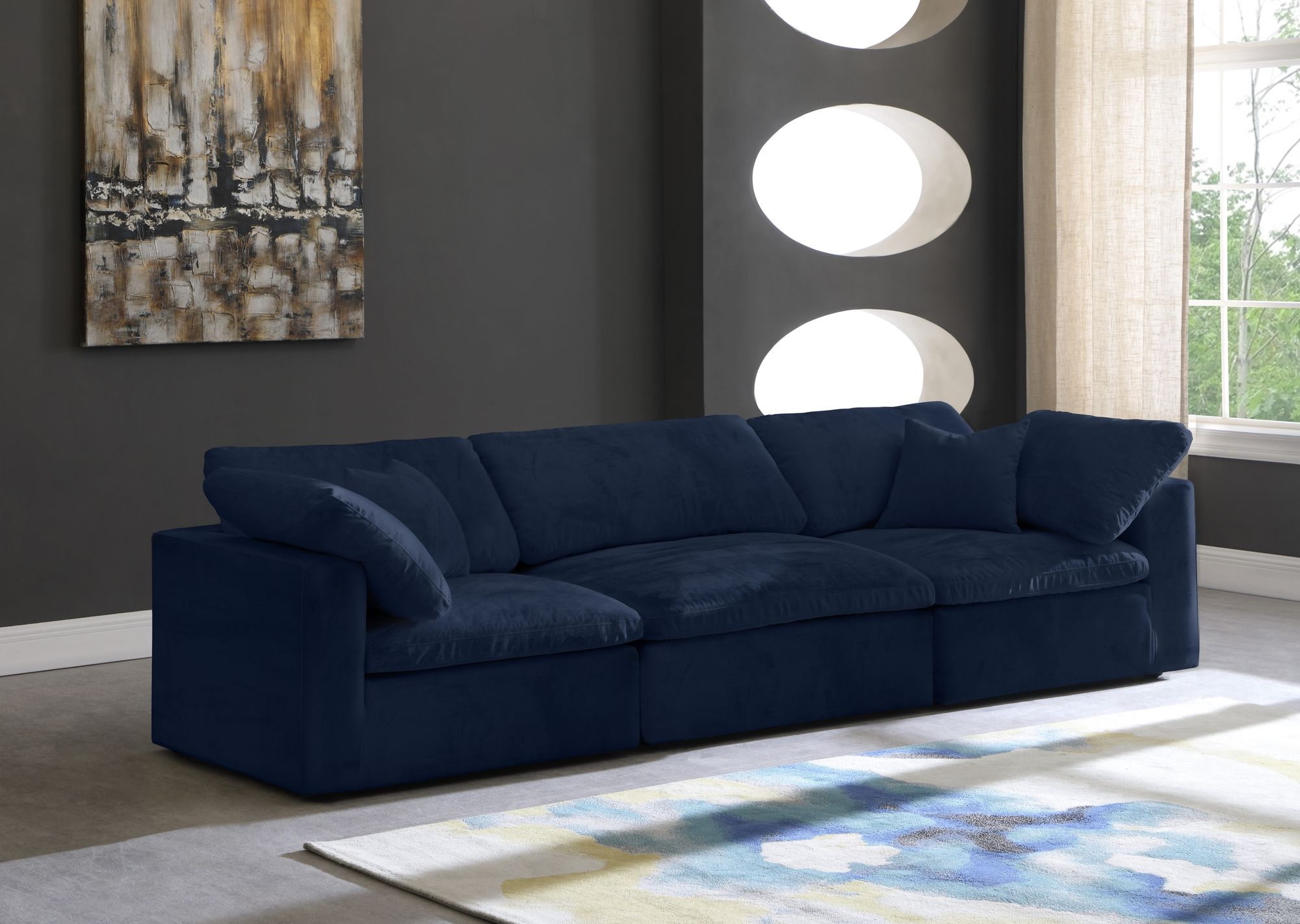 Cozy 119" Velvet Comfort Modular Sofa