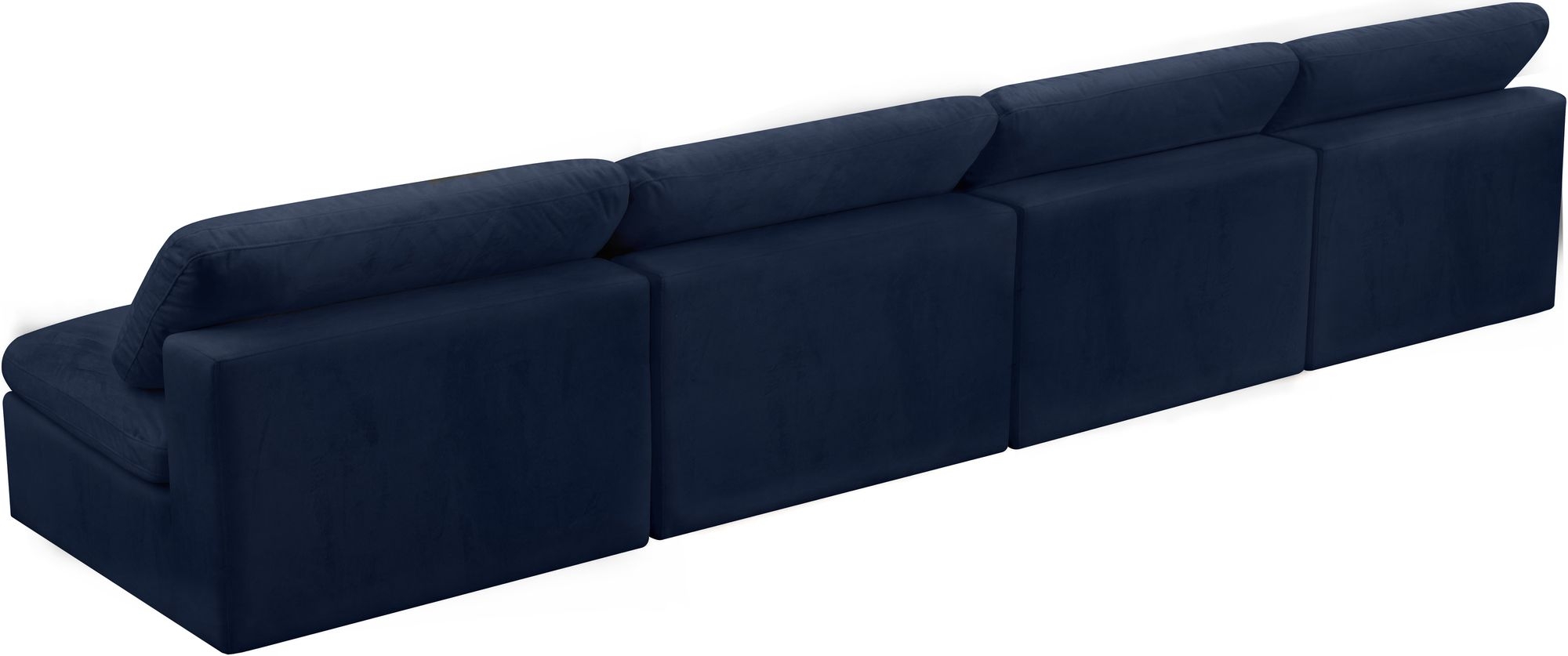 Cozy 156" Armless Velvet Comfort Modular Sofa