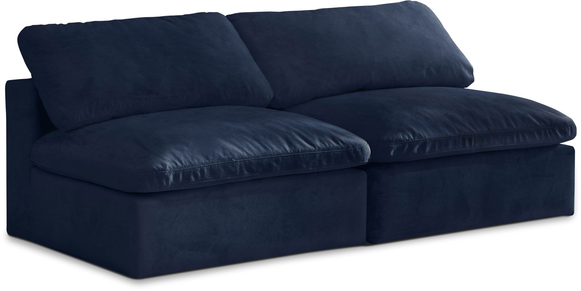 Cozy 78" Armless Velvet Comfort Modular Sofa