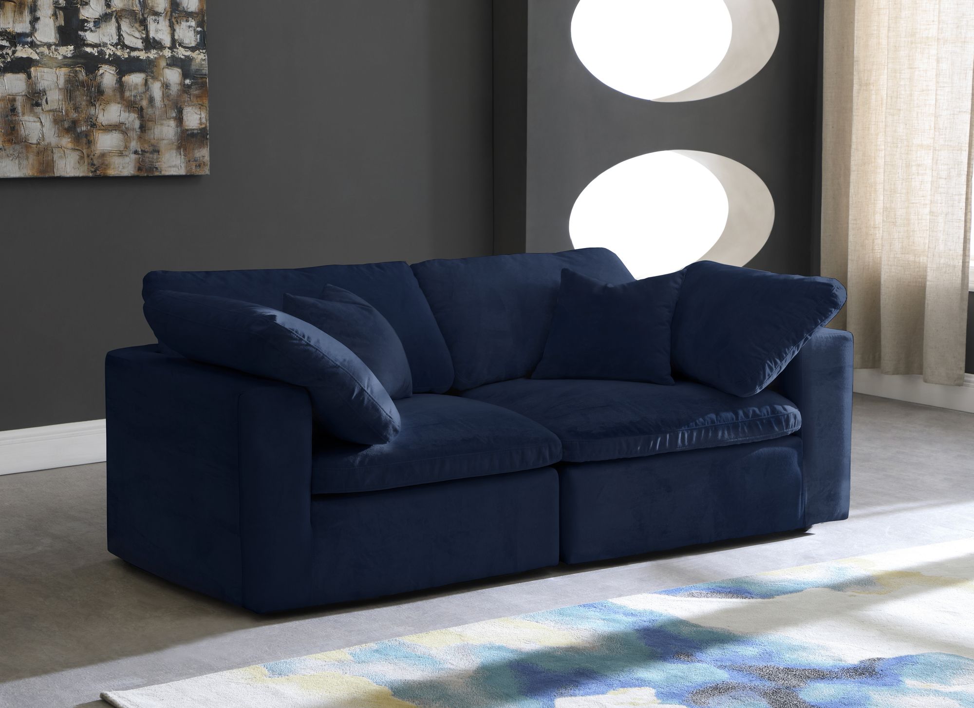 Cozy 80" Velvet Comfort Modular Sofa
